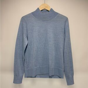Banana Republic Light Blue mock Turtleneck Sweater 100% Merino Wool Womens S
